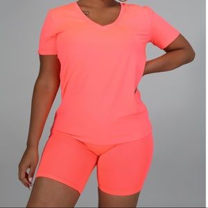 2 piece biker short set